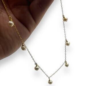 Giani Bernini Freshwater Pearl Dangle Collar Necklace 18K Gold sterling silver